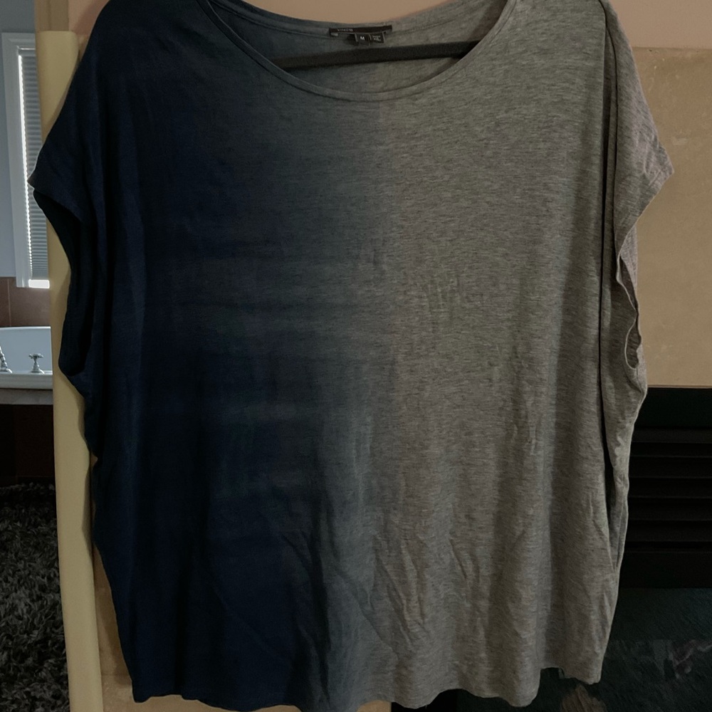 Vince Tank Top Gray Blue Watercolor Tie Dye Medium